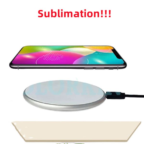 Sublimations-Kabelloses Ladegerät, LED-Pad, leeres kabelloses Ladegerät mit Schnellladefunktion, 10 W Sublimations-Schnellladepad, kompatibel mit Telefon