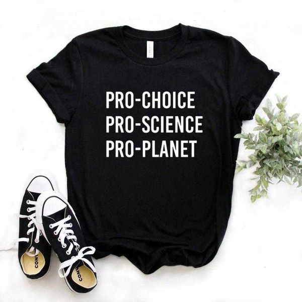 Pro Choice Womens Tirl Science Planet Women Tshirts Casual engra￧ado para Lady Top