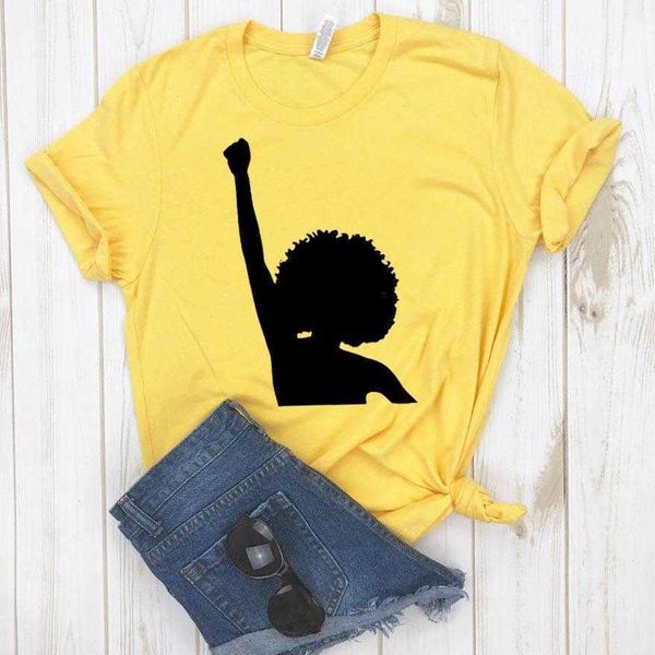 T-shirt femminista Black Power Stampa donna Hipster T-shirt divertente Lady Yong Girl Top