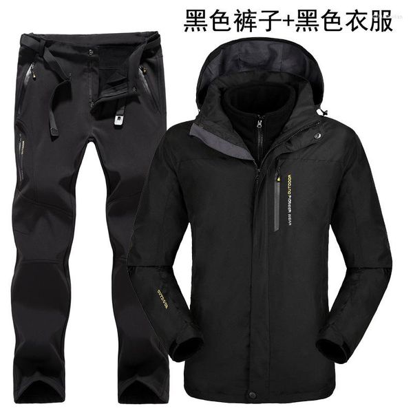 Tute da sci Tuta da sci da esterno traspirante Tuta da snowboard termica impermeabile antivento da uomo e pantaloni Set Abbigliamento sportivo invernale