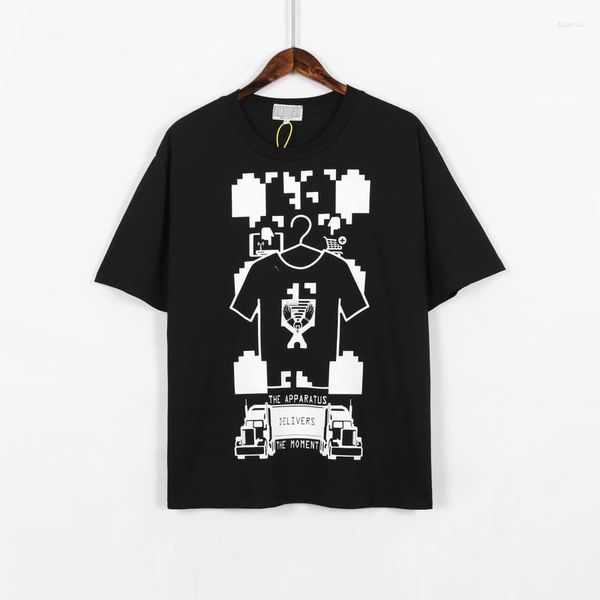 Herren T-Shirts 20er Jahre C. E CAVEMPT Shirt The Apparatus Kleiderbügel Zugmuster Top T-Shirt Streetwear Kurzarm T-Shirt