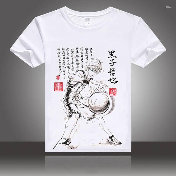 Camisetas masculinas Anime Kuroko Basket Ball Cosplay Kuroko No Basuke T-Shirt Tetsuya Kagami Taiga Men Tshirt Ink Painting Tees Tops