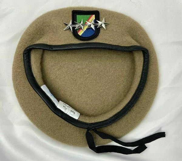 Boinas do Exército dos EUA Regimento de Ranger de Lã Beret Khaki Officer 4 estrelas Capinho de Hat Geral Hat Cap