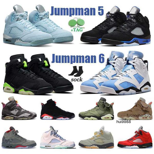 2023 Big Size US 13 Jumpman 5 6 UNC Homens Menino Treinadores Tênis de basquete Bordeaux 6s British Khaki Jade Horizon Sports Sneakers Camo de Páscoa Racerjordon Jordab