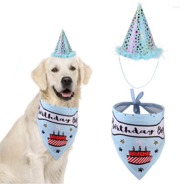 Dog Apparel Party Pet Dogs Caps Bibs Bibs Projeto de traje de aniversário Chapéu de cabeça de Natal Bandana Lengana Pets Acessórios Supplies
