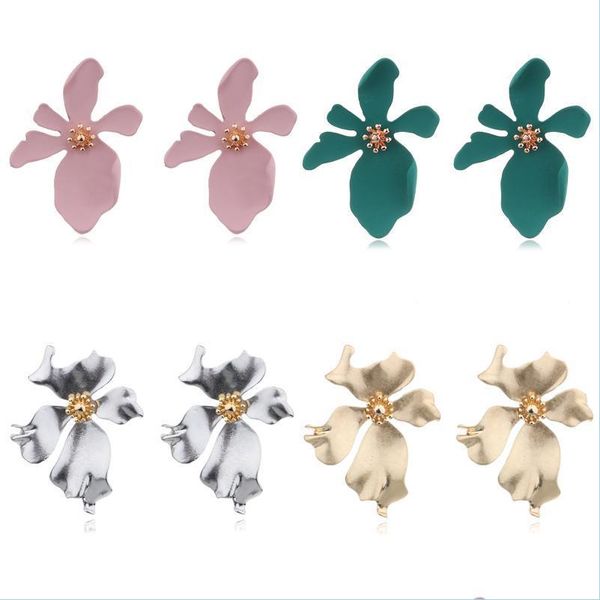 Stud Stud 2021 Moda Mulheres Jóias Vintage Brincos de Flores Grandes Metal Floral Declaração Floral Pendientes Brincos Girl Party Gifts Drop del Dhc0x