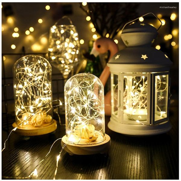 Strings Fairy Lights Copper Wire Led String com controle remoto para Garland Christmas Tree Wedding Room Decoration 2m 5m 10m