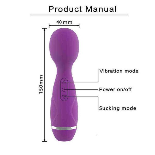 Brinquedos sexuais masagre vibrando vibradores nxy de cabeça redonda vibração poderosa sucking mini vibrador av para mulheres 0104 rbx3 4hwg