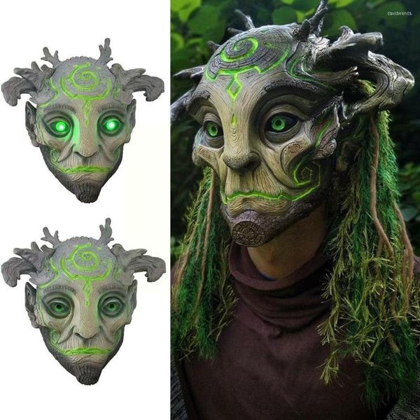 Boinas 2022 Halloween Elf Green Man Man Latex Cosplay Misquief God Costume Party Festa de Props Masquerade the S1S9