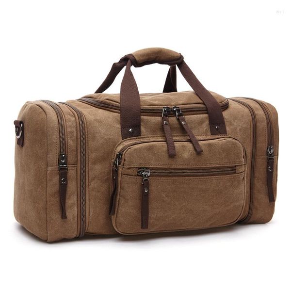 Duffel Bags Canvas Bolsa de viagens Bolsa de grande capacidade Moda Lazer unissex Trend Outdoor Cross Body Cubes Bolsa