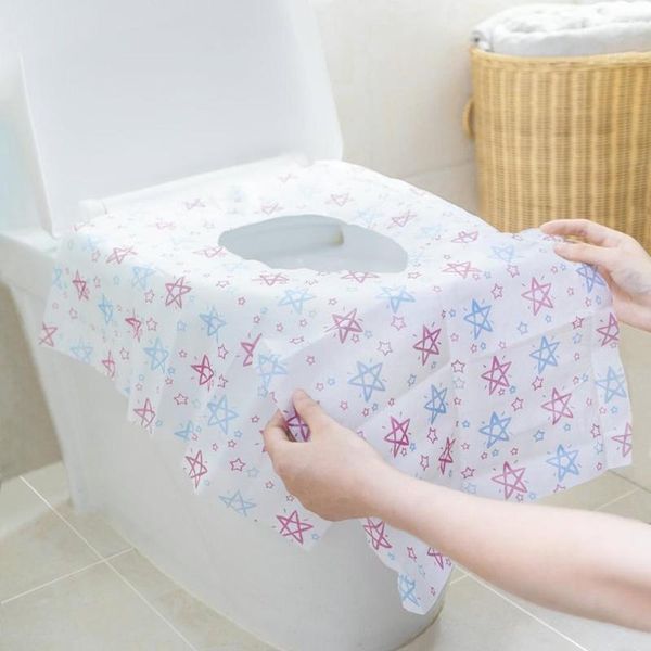 Capas de assento no vaso sanitário 10pcs tipo de capa descartável Camping el banheiro acessório papel de almofada impermeável à prova d'água