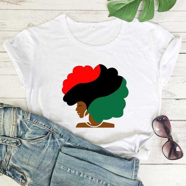 African Girl Tops T-shirt colorido Camisas de poder femininas camiseta feminista casual