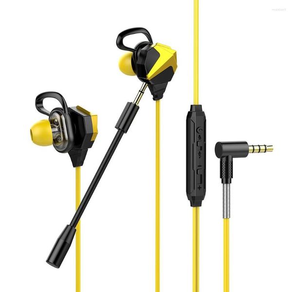 Oyun 3.5mm Kablolu Kulaklıklar Çift Boynuzlu Sürücü Stereo HiFi Kulaklık Bas Kulakbuds Müzik Çalışma Spor Kulaklıkları Oyunlar Kulaklıklar