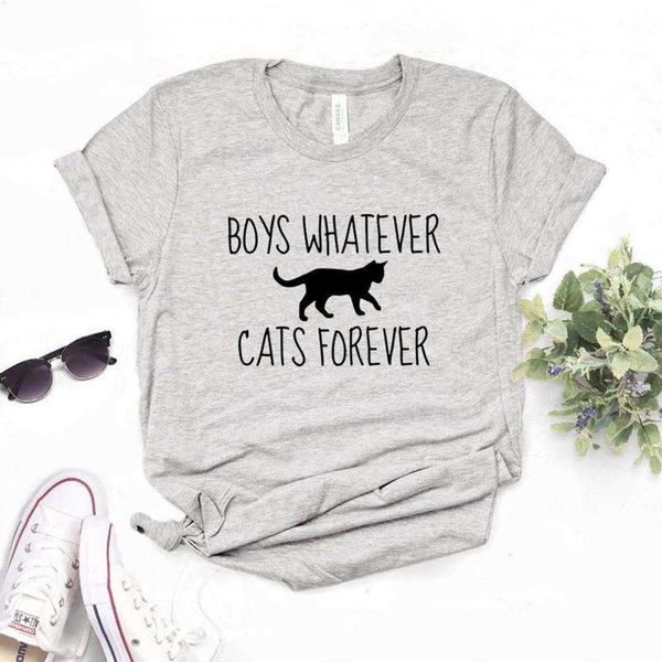 Jungen Whatever Cats Forever Print Tops Damen T-Shirts Lässiges lustiges T-Shirt für Damen