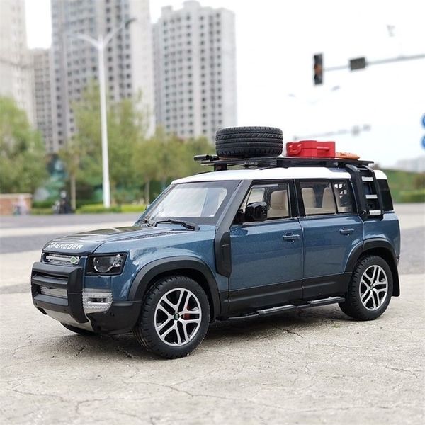 Diecast Model Car 1/24 Rover Defender Metal Toy Toy Toy Simulation Collection Collection Детские подарки 221103