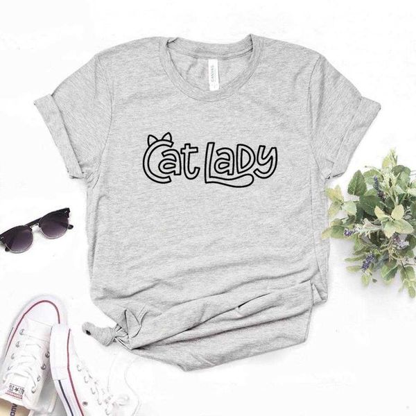 Magliette Cat Lady Stampa Magliette da donna Casual Camicia divertente per Yong Top Tee Hipster 6