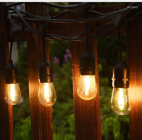 Stringhe 5M con 10 LED Luci a stringa di grado commerciale Lampadine da esterno 2W per giardino Pergola per matrimoni per feste in giardino Impermeabile