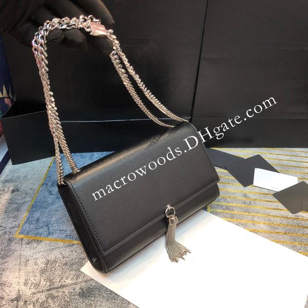 Designer Kate Bag Tassel Chain Pochette con scatola Messenger Borsa a tracolla Borsa a tracolla Borse a tracolla Borsa cosmetica nera Caviale a grana Modello di coccodrillo