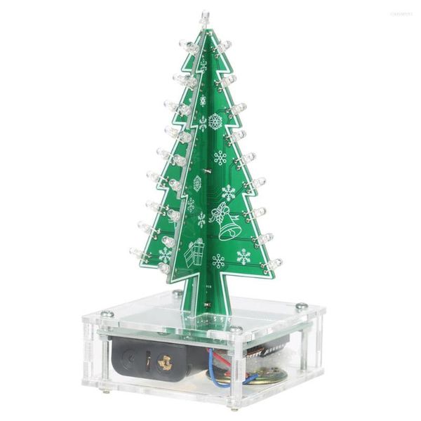 Weihnachtsdekorationen, DIY, bunt, einfach herzustellen, LED-Licht, Acrylbaum mit Musik, elektronisches Lernkit-Modul