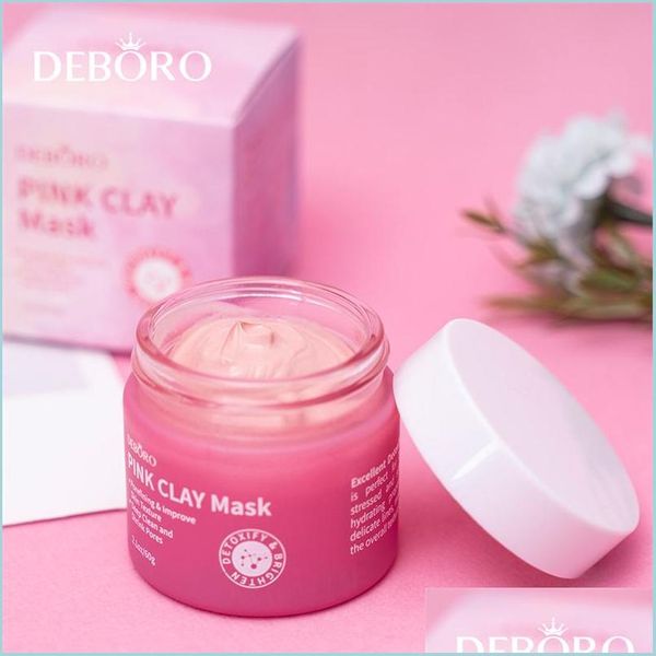 Altri strumenti per la cura della pelle 60G Maschera di argilla rosa Pori neri Punti neri Maschere per la pulizia profonda dei punti neri Contro l'acne del viso Bellezza esfoliante del viso Dhnnb