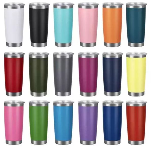 19 цветов 20 унций пивные кофейные кружки Car Cup Cup Tumblers Cups Cups Vacuum изолированная кружка металлическая бутылка с крышкой FY4412