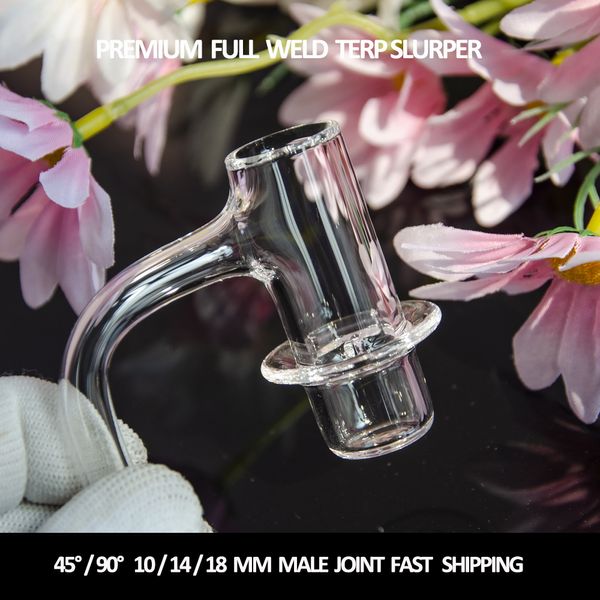 Tam Kaynak Halo Quartz Banger Tırnak Sigara Aksesuarları Bükülmüş Kenar 10mm 14mm 18mm Dikişsiz Satürn Terp Bong Bong Dab Yağ Teçhizatları