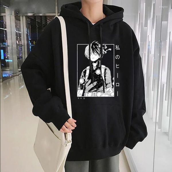 Herren Hoodies Anime Boku No Hero Academia So Todoroki Grafik Gedruckt Männer Frauen Moleton Casual Sweatshirt Tasche Hoody