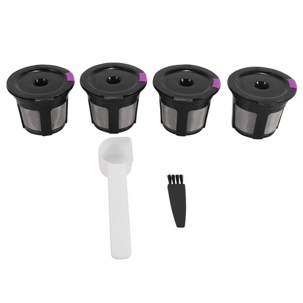 Кофейные фильтры 4pack Mrecable K Cups для Keurig 2 0 и 1 0 Mini Plus Universal Easy в использовании с помощью Spoon Crush Spoon
