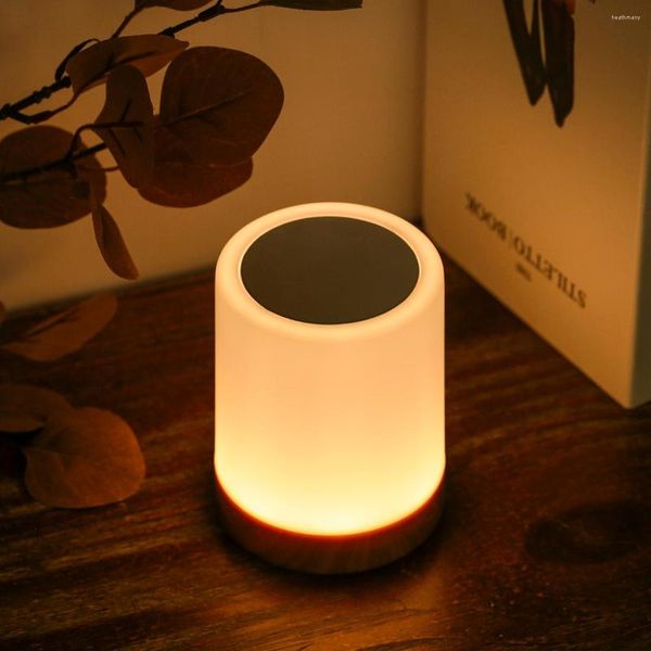 Luci notturne Lampada da tavolo da studio ricaricabile a 7 colori con luce USB per la decorazione domestica dell'atmosfera del tavolo da lettura della camera da letto da viaggio