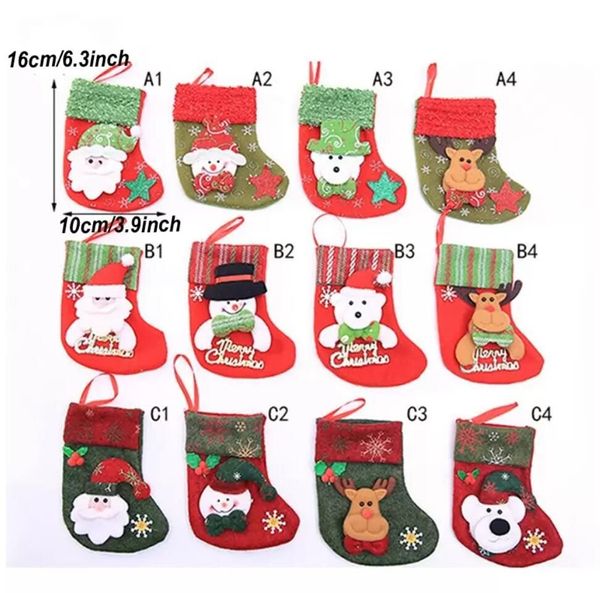 UPS DHL Decorações de Natal lantejoulas de gancho de meias Bolsa de presente Snowman Snowman Papai Noel