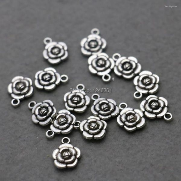 Colares de pendentes 5pcs por atacado Rose Metal Diy Acessório para usinagem de pulseira de colar Peças de 12 mm