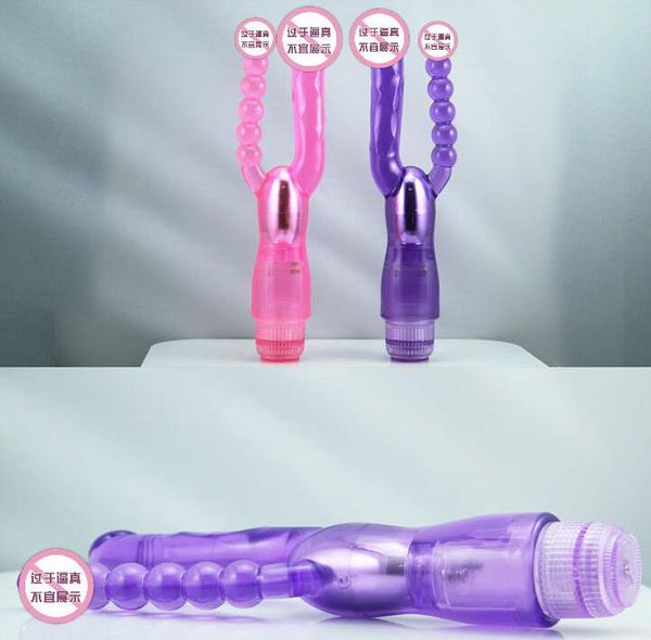 Vibratoren Produkte für Erwachsene Masturbationsgerät zweiköpfiger Drache Simulation Phallus Anal Vaginalstimulation Hinterhoffaden Perlenvibrator