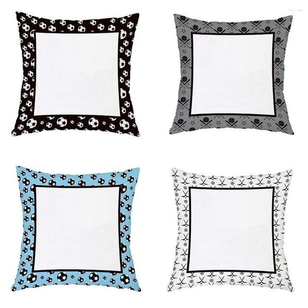 Pillow Sofá Bed Poliéster Cover macio Sublimação Pounhor em branco Pounhude Decoração de casa DIY GUESTO FUBESTO /BASEBALL /HOCKEY