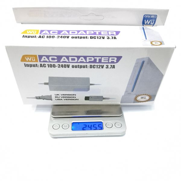 Adattatore di alimentazione DC 12V 3.7A Caricabatterie EU US Plug per console di gioco Nintendo Wii Sostituire gli accessori del cavo di ricarica