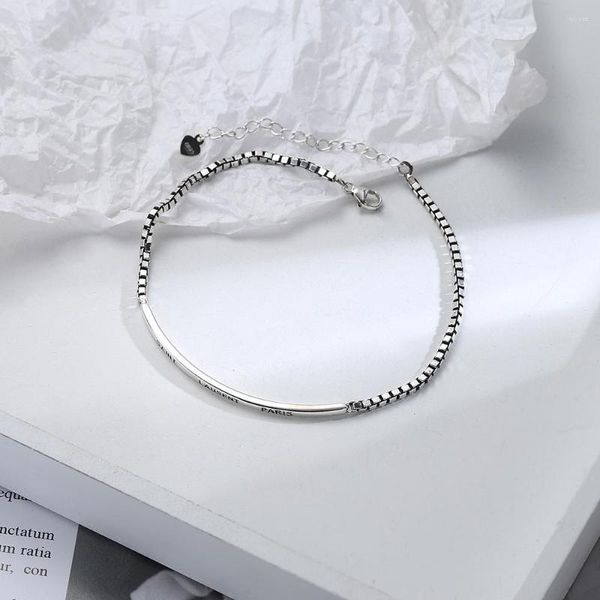 Cavigliere Cavigliera in argento sterling 925 tailandese piccola fresca letteraria semplice sottile catena per piede alla caviglia gioielli retrò da donna