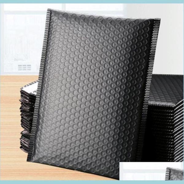 Sacos de embalagem 50pcs envolver bolhas self SEAL Black Foiler Mailer para embalagens de presente Poly Wedding Saco de e -mail envelopes 47 S2 Drop dhiws