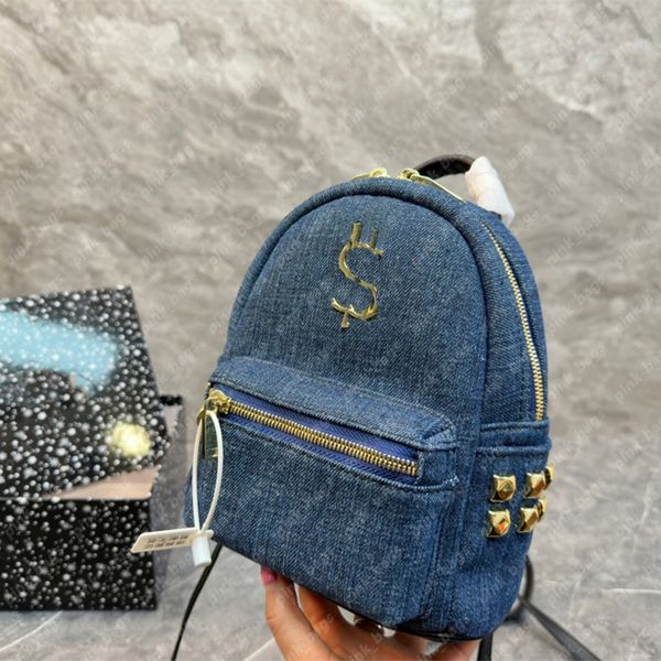 BASSO DI MASHIO DENIM WOMENCHPACK MINI BACKPACKS WOMENS Piccoli pacchetti vintage designer Woman Canvas Handbags borse