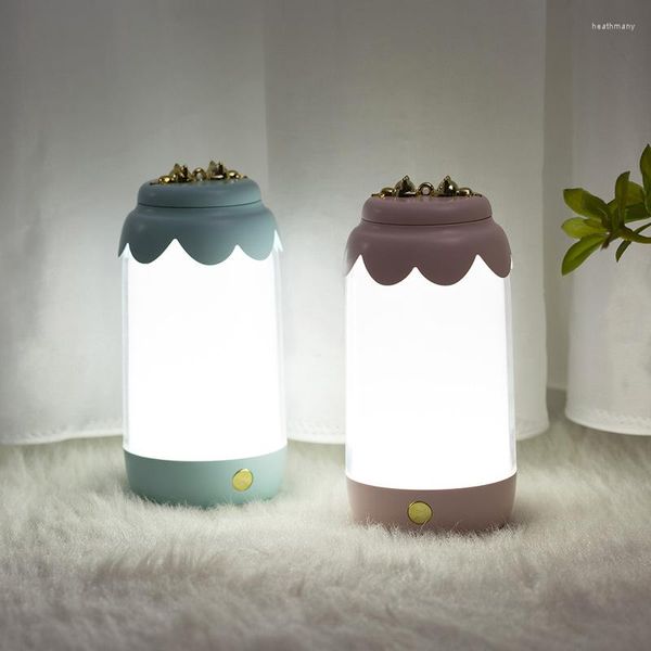 Luci notturne Lampada a LED colorata Lampada da tavolo portatile a bottiglia alimentata tramite USB Lampade dimmerabili ricaricabili Lampada da comodino sospesa Luz