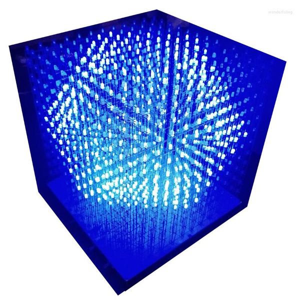 Tischuhren 3D12 RGB121212 Vollfarbige kubische LED-DIY-Kit Halbzeuge Brillenlose 3D-Auge-Bar-Club-KTV-Restaurant-Atmosphärenlampe