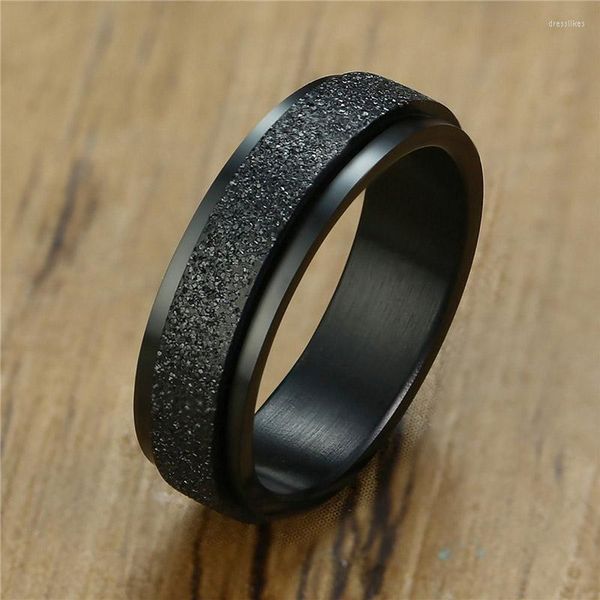 Cluster Ringe ZORCVENS 2022 Punk Vintage Schwarz Luxus Edelstahl Matte Hochzeit Verlobungsring Für Männer Modeschmuck