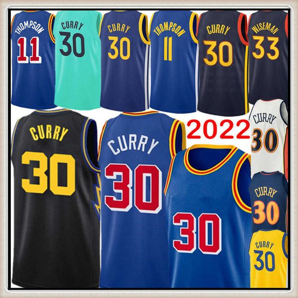 Stephen 30 Curry Jersey Klay 11 Thompson James 33 Wiseman Homens azul Branco Amarelo