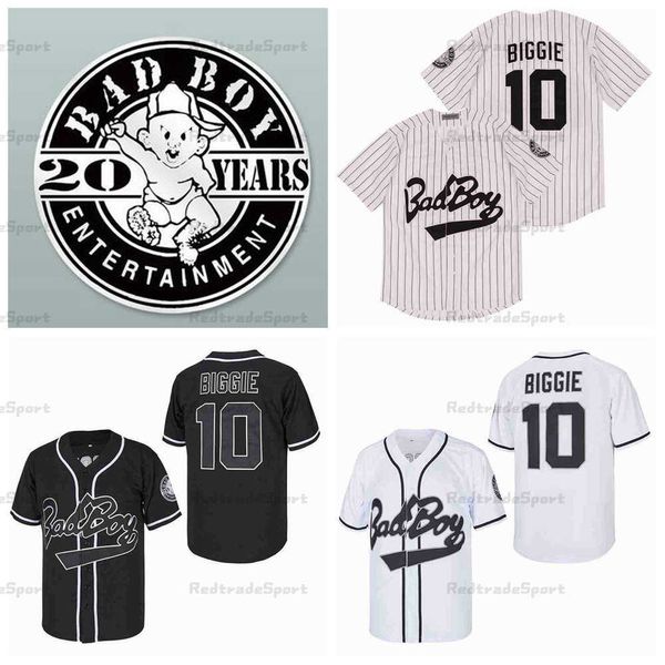 O beisebol universitário usa mensagens Biggie Smalls 10 Bad Boy Baseball Jerseys é a mais mal-humor