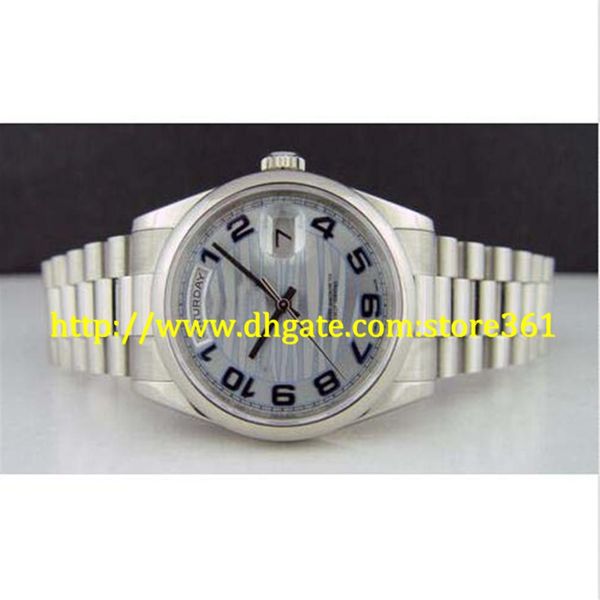 Store361 Yeni Gel Watch Mens Platinum Başkanı Buzul Dalga Kadranı - 118206261E