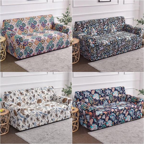 Stuhlhussen 1-, 2-, 3-, 4-Sitzer-Sofabezug mit Blumenmuster, elastischer Spandex-Schonbezug, Stretch für Wohnzimmermöbelschutz