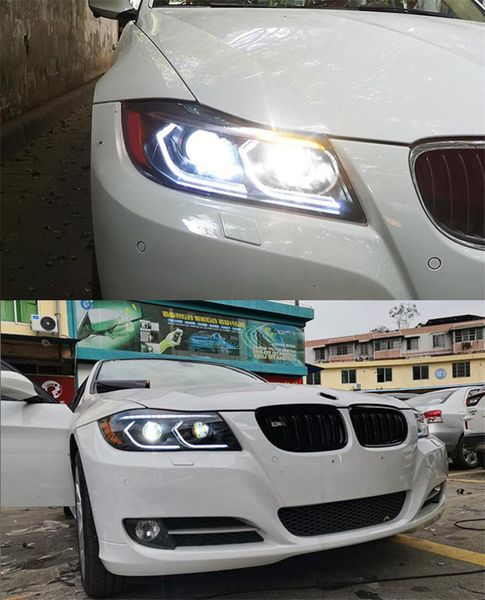 BMW E90 Farlar için Araba Stil Ön lambası 2005-2012 320I 318i 323i 325i E90 Far Drl Hid Bi Xenon Işın Aksesuarları252J