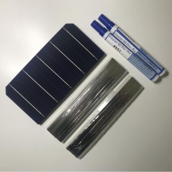 Pain￩is solares AllMejores DIY 12V 100W kits de painel solar C￩lulas solares monocristalinas 40pcslot com fios de aba e caneta de fluxo de barramento suficientes 221104