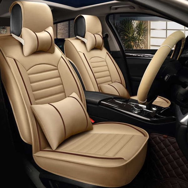 Coprisedili per auto in pelle PU Coprisedili per automobili di lusso universali Four Seasons Accessori interni per auto neri blu beige marroni