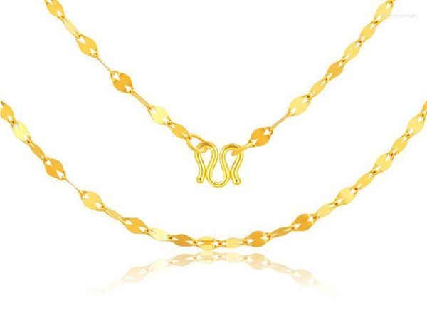 Catene Collana a catena con lama in oro giallo puro 24 carati / Collana da donna in arrivo 999 4g