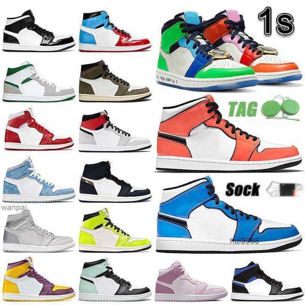 2023 High OG 1s Fearless Scarpe da basket per uomo donna Visionaire Singal Blue Turf Arancione Vernice Verde Latte di cocco Ciniglia San Valentino OutdoorJORDON JORDAB