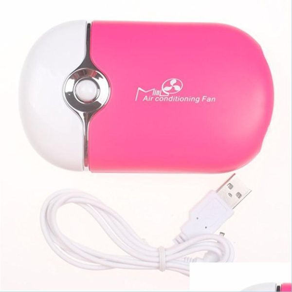 Essiccatori per unghie Commercio all'ingrosso Mismxc Usb Mini Ventilatori portatili Ricaricabile Elettrico senza lama Aria condizionata portatile Raffreddamento Refrigerazione Dhmfz